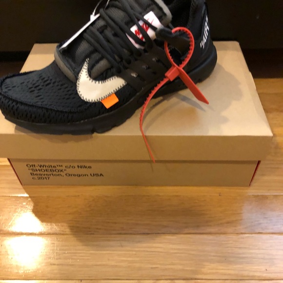 NIKE OFF WHITE AIR PRESTO BLACK US SZ 8 AUTHENTIC! - Picture 4 of 7